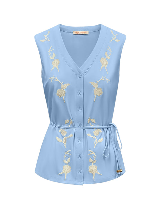 Triple Nine - Travel Blouse Isabelle Lichtblauw - 5938 - Peet kleding