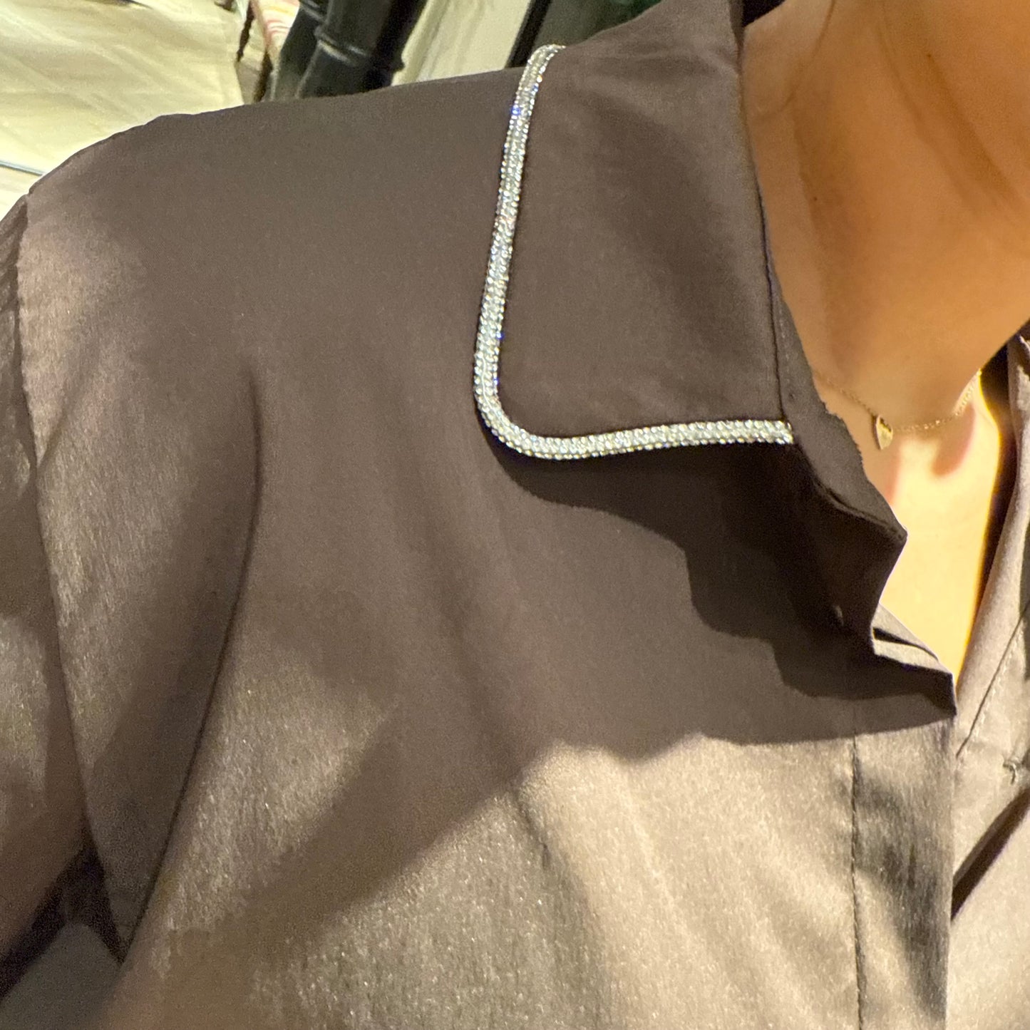 Blouse Lisa Bruin Schitter - Peet kleding