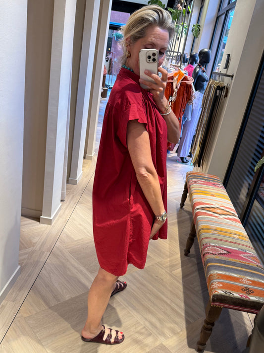 Jurk Katoo Cotton Rood - Peet kleding