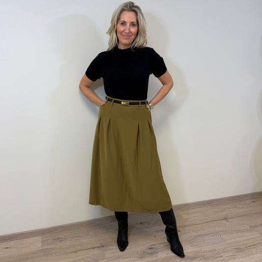 Azzurro Rok Mary Olijf - Peet kleding