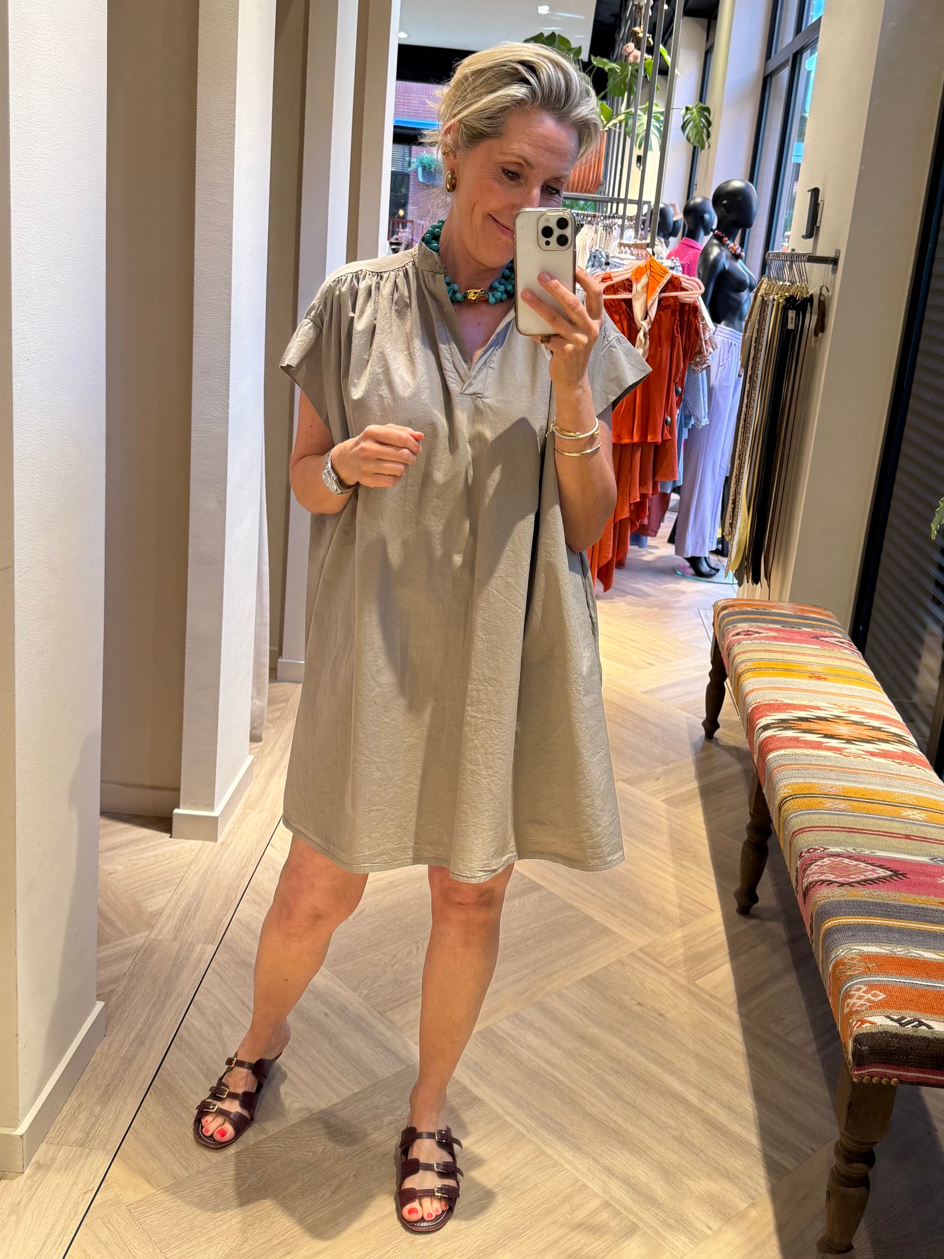 Jurk Katoo Cotton Taupe - Peet kleding