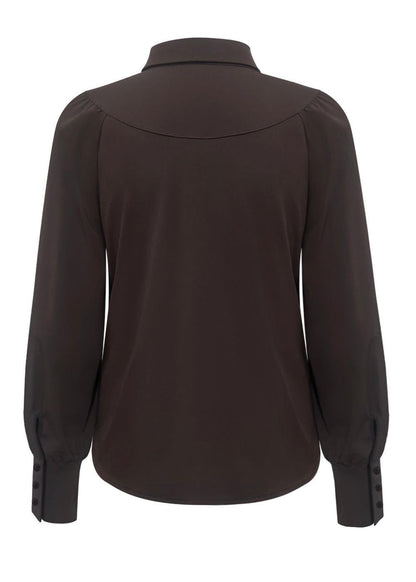 Triple Nine - Travel Blouse Moon Donkerbruin - 5919 - Peet kleding