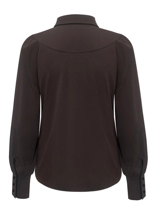 Travel Blouse Moon Donkerbruin - 5919 - Peet kleding