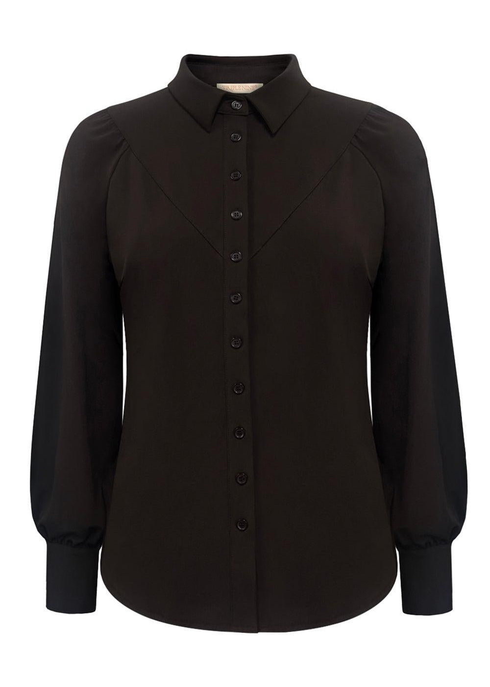Triple Nine - Travel Blouse Moon Donkerbruin - 5919 - Peet kleding