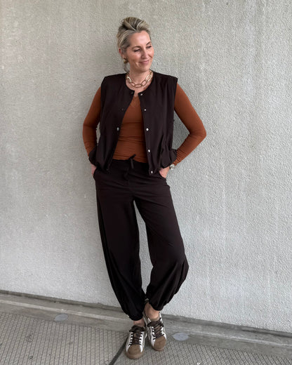 Triple Nine - Travel Broek Balloon Donkerbruin - 3004 - Peet kleding