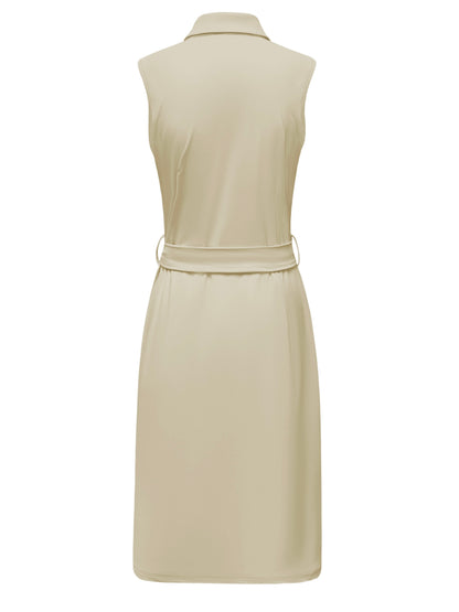 Triple Nine Travel Jurk Elodie Beige - 51823 - Peet kleding