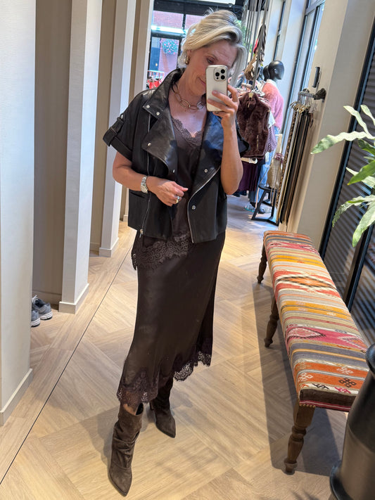 Top Didi Lace Donkerbruin - Peet kleding