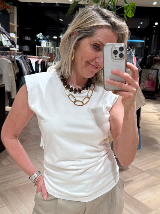 Yaya Jersey Top Wit - Peet kleding