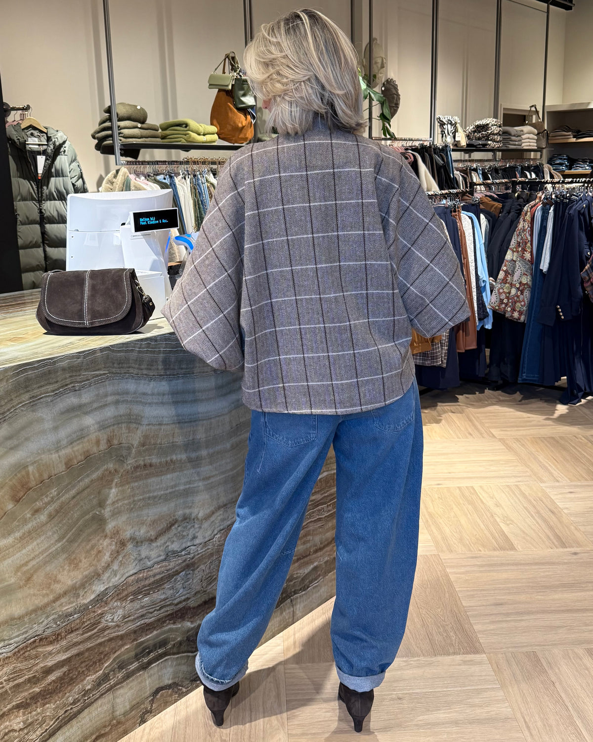 Jack Manon Bruin Beige Ruit - Peet kleding