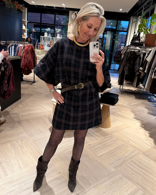 Jurk Roos Zwart Donkerbruin
