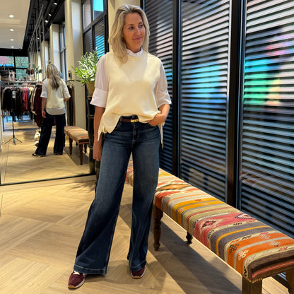 Gebreide Top Mouwloos Lucy Ecru - Peet kleding