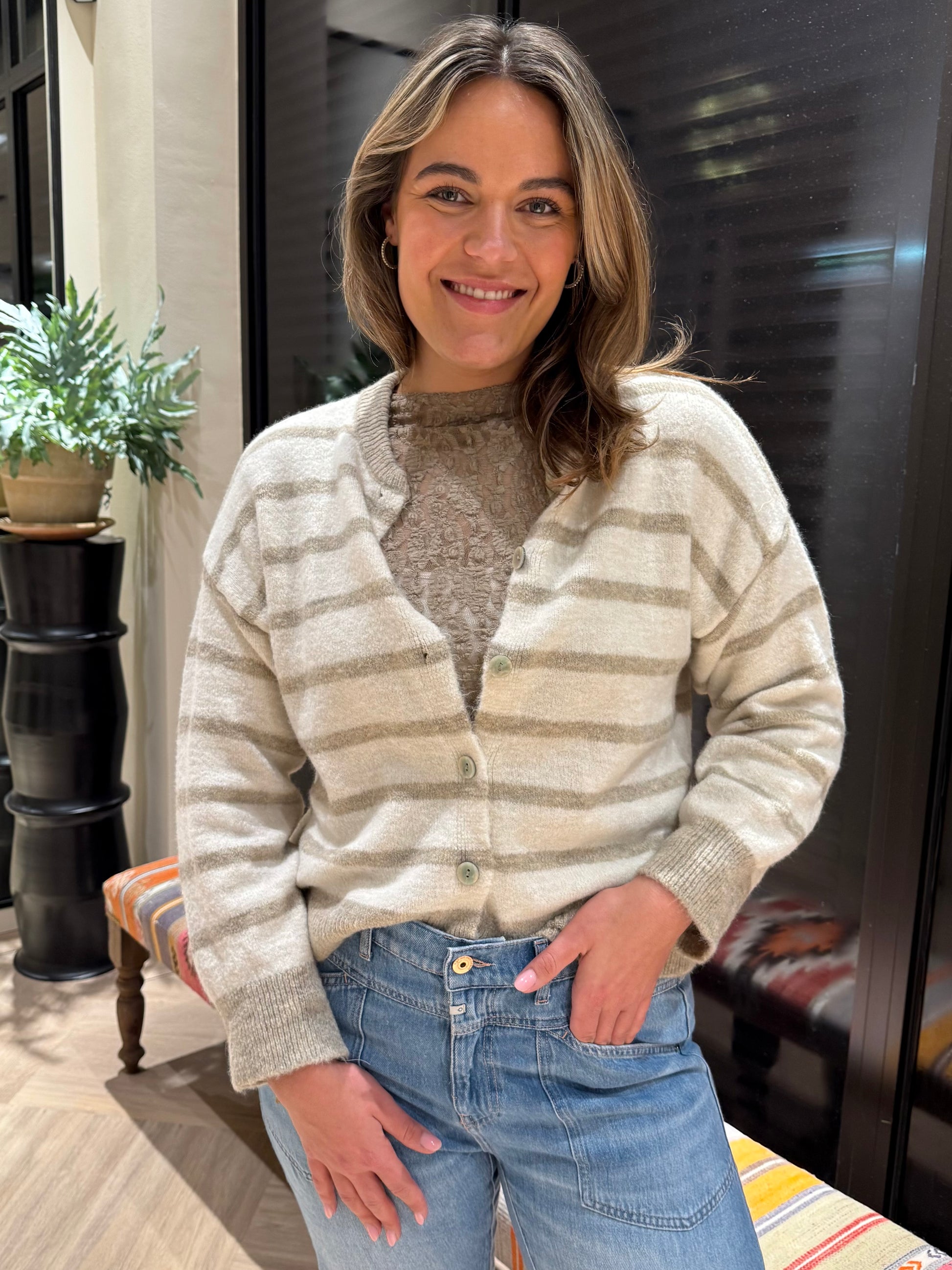 Vest Lucy Ecru Zand - Peet kleding