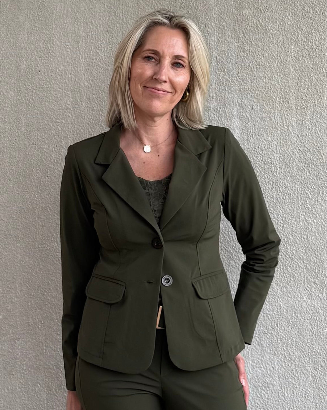Triple Nine - Travel Blazer Francis Olijfgroen - 3101 - Peet kleding