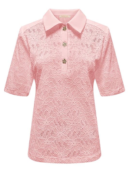 Triple Nine - Travel Top Merle Poederroze - 6948 - Peet kleding