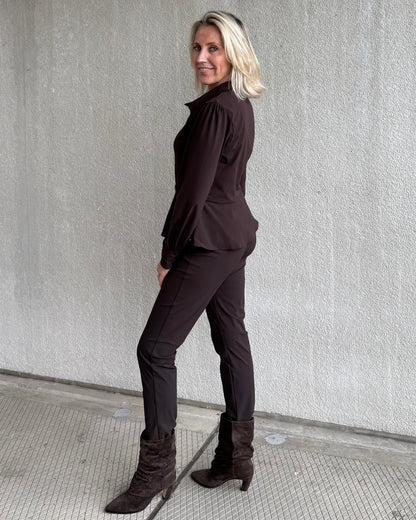 Triple Nine - Travel Blouse Simona Donkerbruin - 5950 - Peet kleding