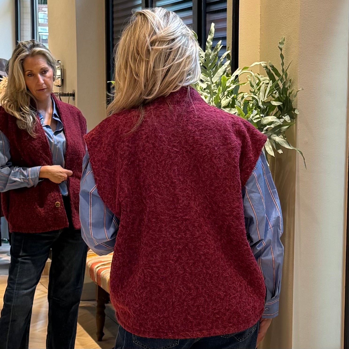 Azzurro Fleece Gilet Bordeaux - Peet kleding
