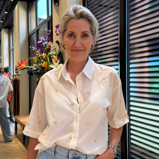 Blouse Lovely Wit Zand - Peet kleding