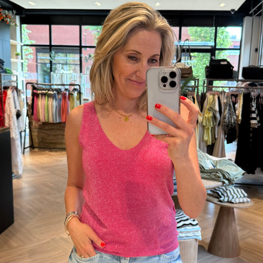 Triple Nine Top Lurex Fuchsia - Peet kleding