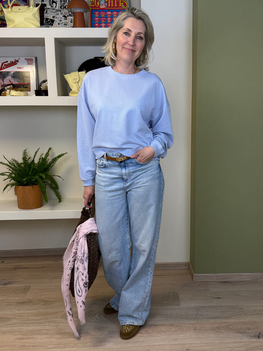 Yaya Sweater Lange Mouwen Lichtblauw - Peet kleding