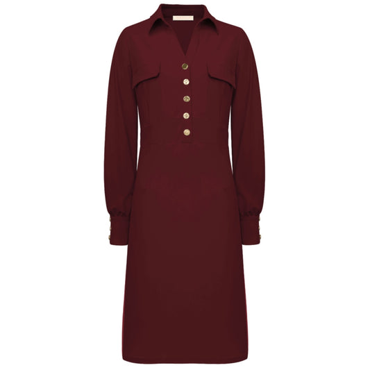 Triple Nine - Travel Jurk Melin Bordeaux - 51810 - Peet kleding