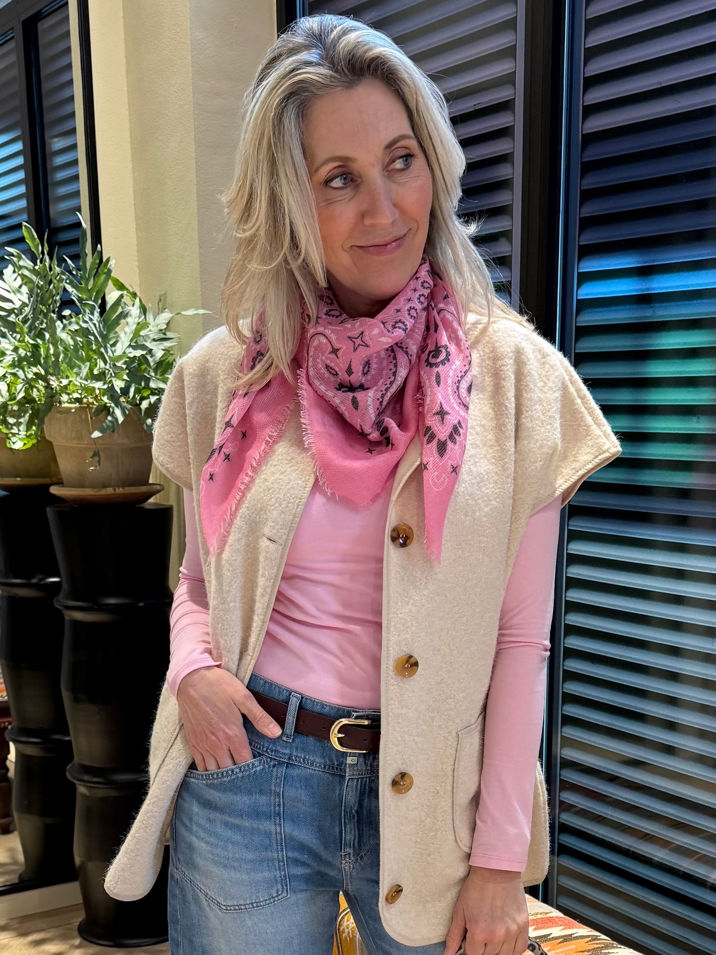 Sjaal Fee Paisley Roze - Peet kleding