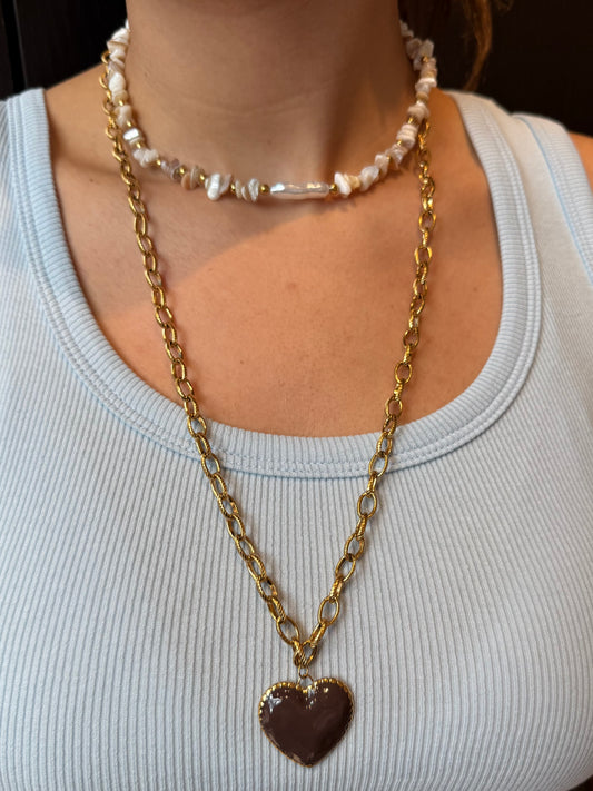 Ketting Goud Choco Hart - Peet kleding