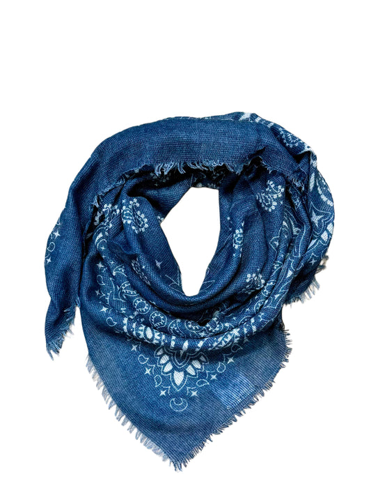 Sjaal Fee Paisley Jeansblauw - Peet kleding