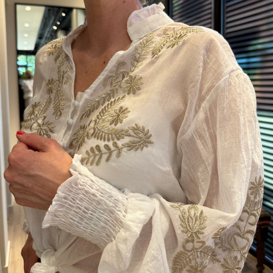 Blouse Louise Wit Goud - Peet kleding
