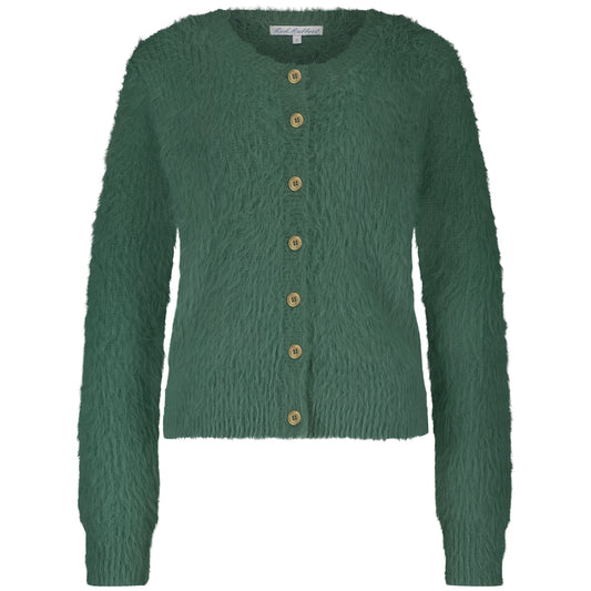 Red Button Vest Fuzzy Groen - Peet kleding