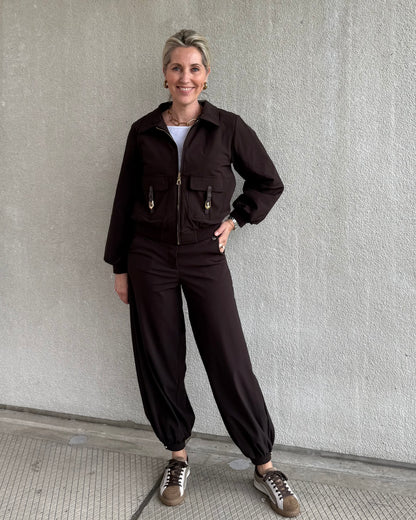 Triple Nine - Travel Jas Jolien Donkerbruin - 92423 - Peet kleding