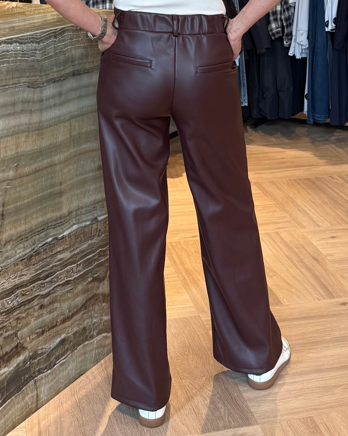 Broek Sarah Leather Bordeaux