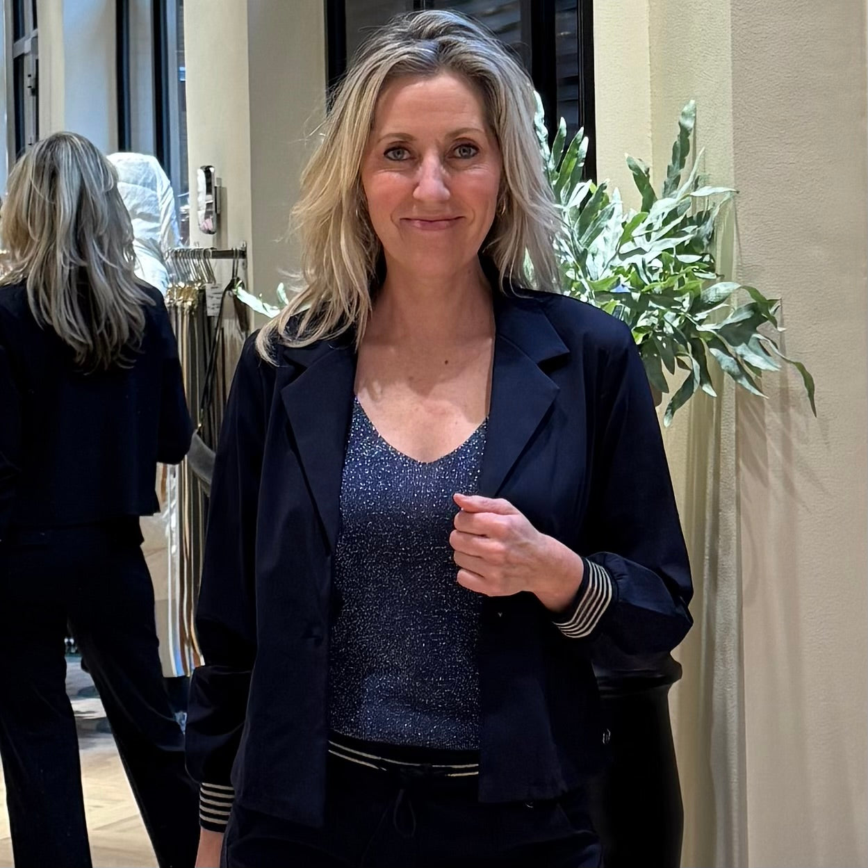 Triple Nine Topje Lurex Navy - Peet kleding