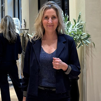 Triple Nine Topje Lurex Navy - Peet kleding