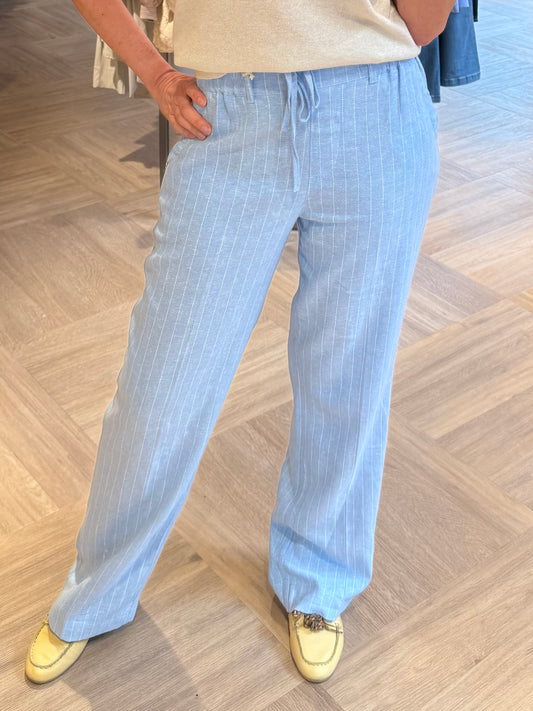 Red Button Linnen Broek Claudette Lichtblauw - Peet kleding