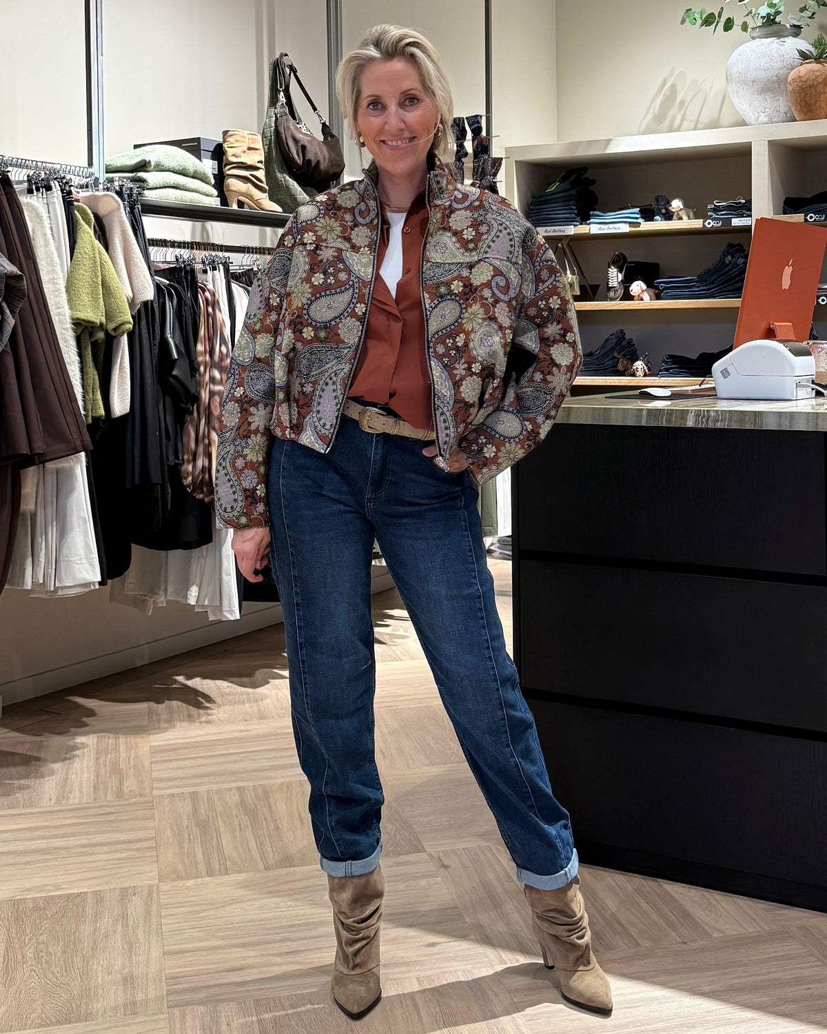 Gobelin Bomber Paisley Roest - Peet kleding