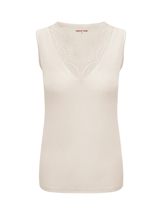 Triple Nine - Cashmere Top Sisi Beige - 9005 - Peet kleding