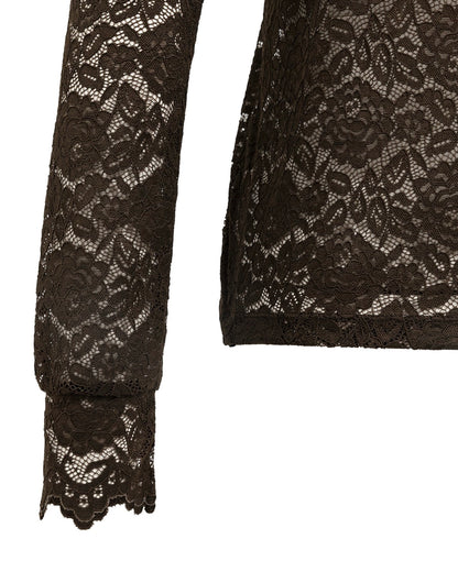 Yaya Lace Top Delicio Brown - Peet kleding