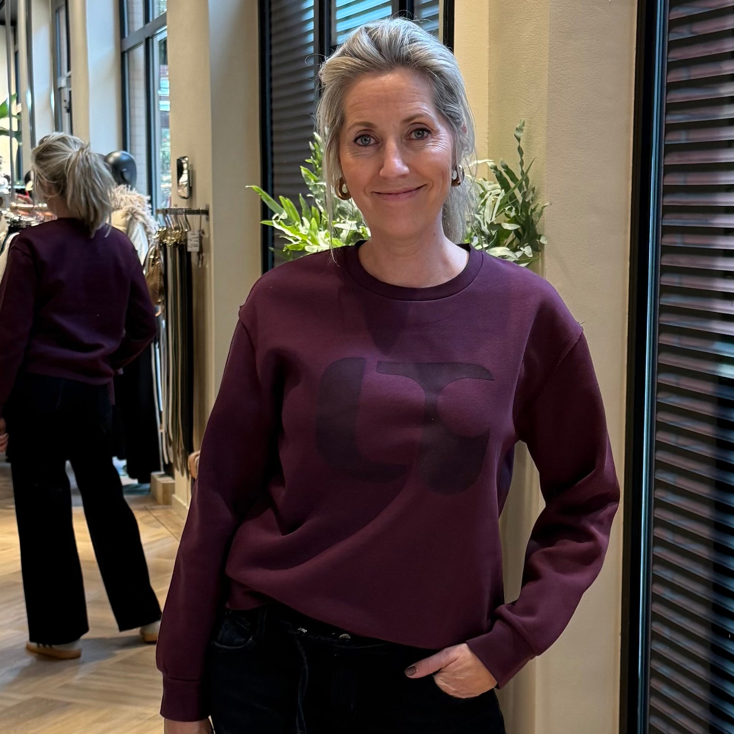 Le Temps Des Cerises Sweater Paoli Aubergine - Peet kleding