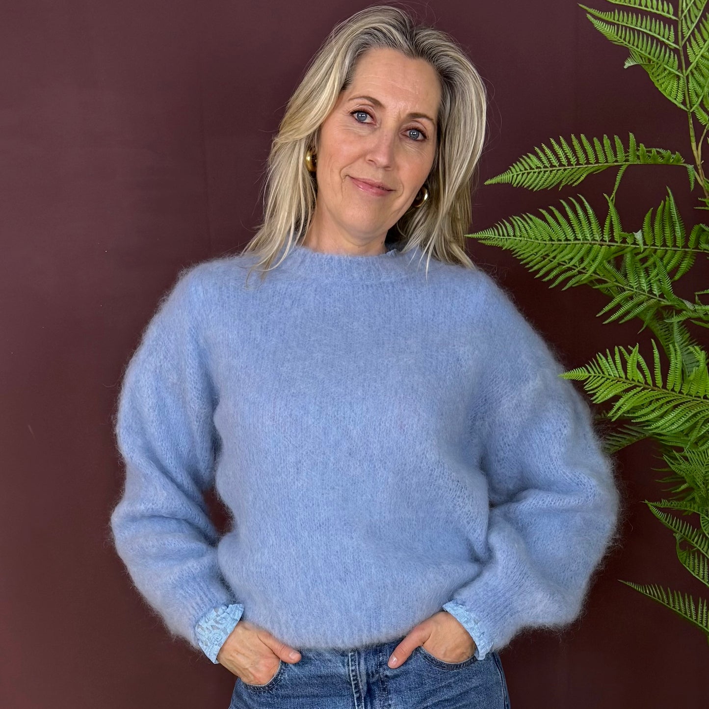 Mohair Trui Charly Lichtblauw - Peet kleding