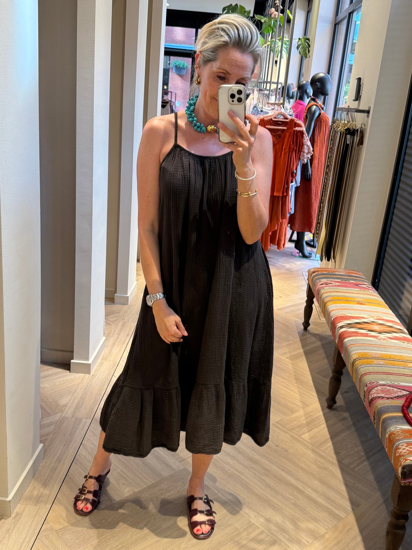 Jurk Marouska Mouseline Bruin - Peet kleding