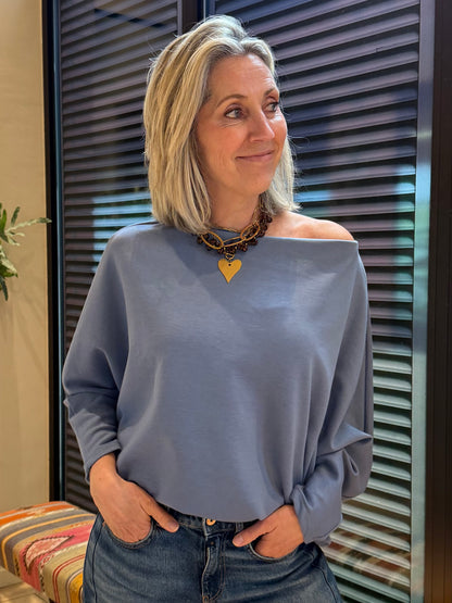 Azzurro Sweater Gaby Blauw - Peet kleding