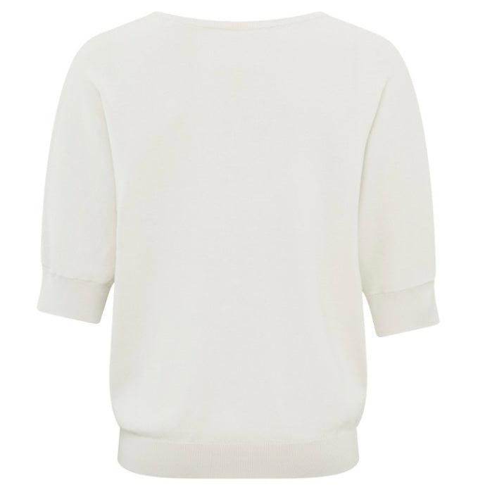 Yaya V-hals Top Chalk White - Peet kleding