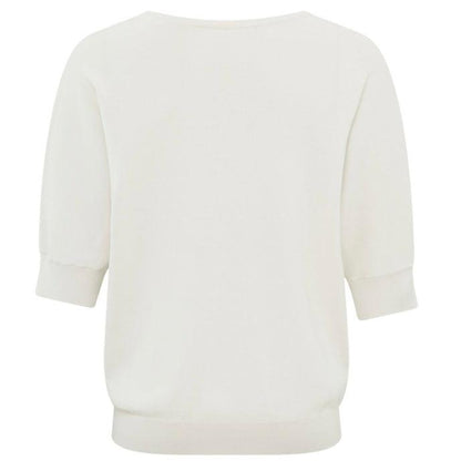 Yaya V-hals Top Chalk White - Peet kleding