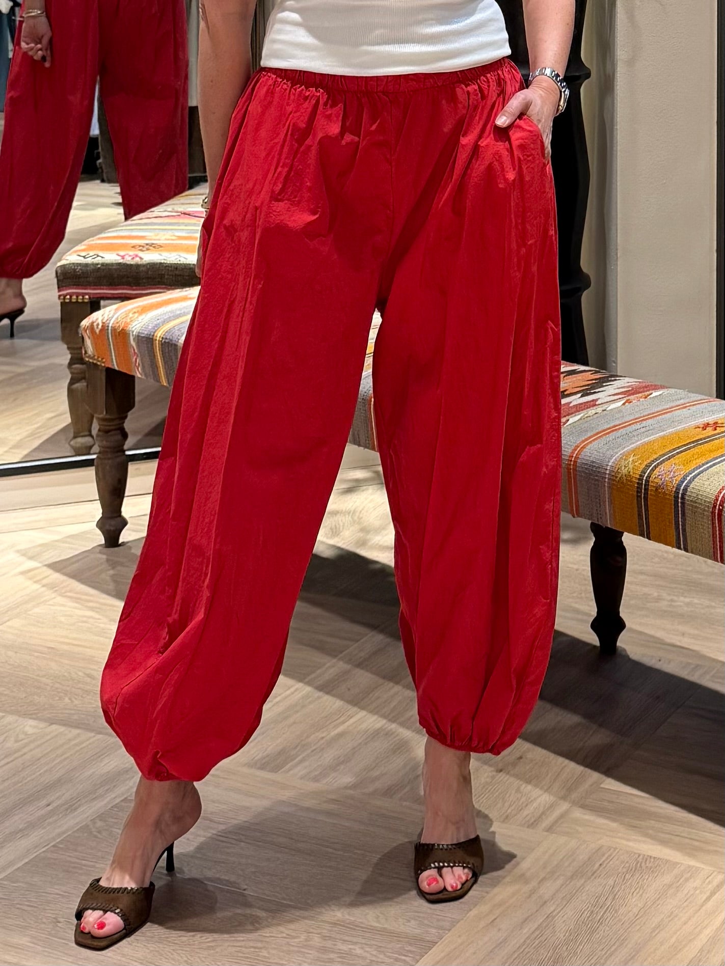 Broek Parachute Rood - Peet kleding