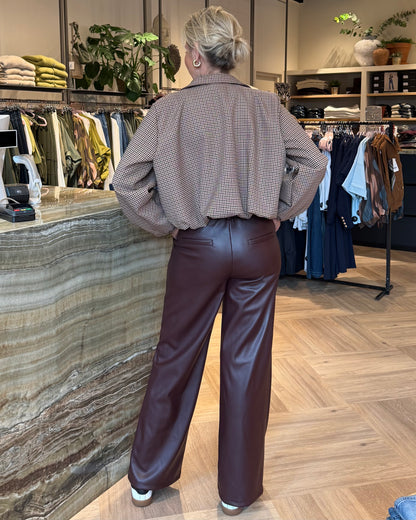 Broek Sarah Leather Bordeaux