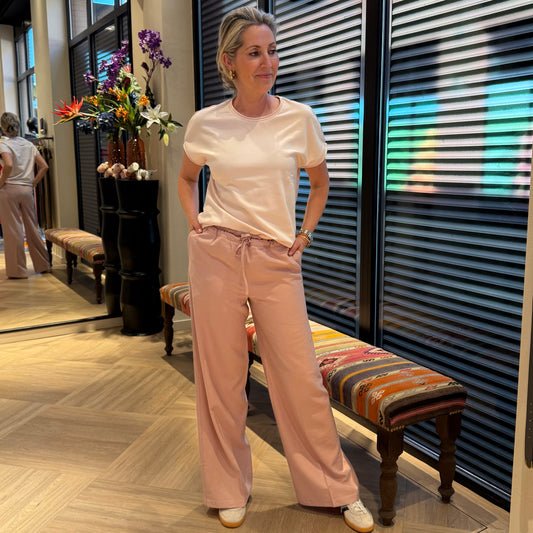 Yaya T-Shirt Korte Mouw Light Pink - Peet kleding