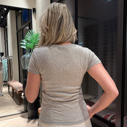 With Black T-Shirt Heather Zand - Peet kleding