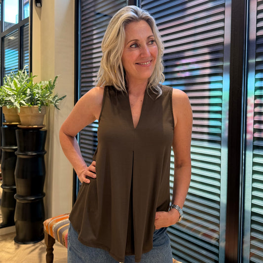 Top V-Hals Leny Bruin - Peet kleding