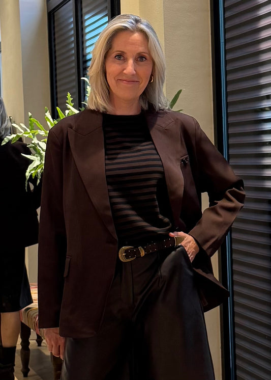 Blazer Clara Oversized Donkerbruin - Peet kleding
