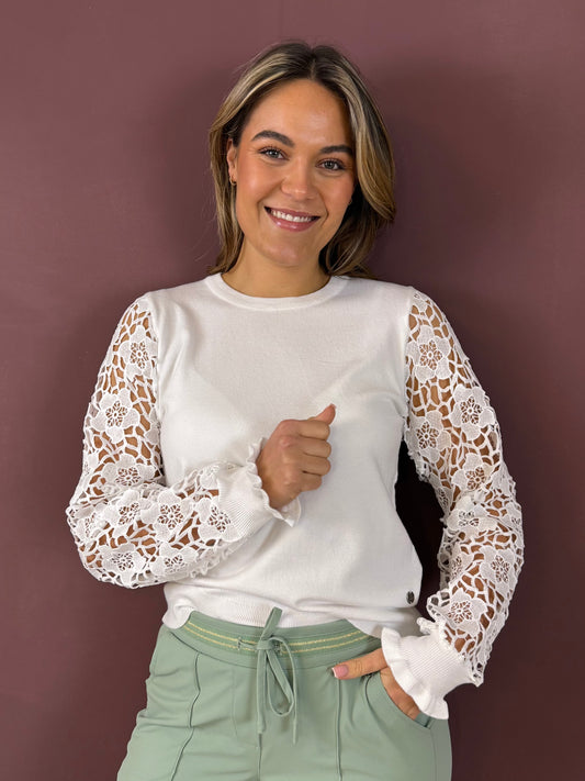 Triple Nine - Trui Louise Wit - 9006 - Peet kleding